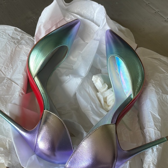 christian louboutin iriza 100mm licorne iridescent stiletto sz 37.5 - Picture 11 of 12